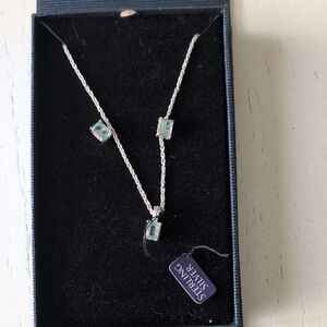 Elegant Sterling Silver Necklace with Blue Accents